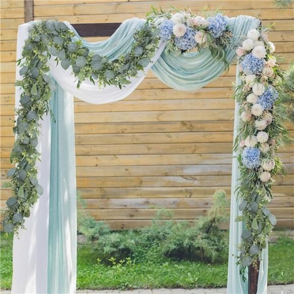 2 Pack 5.5ft Artificial Eucalyptus Garland Spring Garland Fake Greenery Wall - Picture 2 of 6